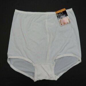 Bali Women 7 Large Skimp Skamp Brief Style 2633 White Panties Nylon Blend NEW